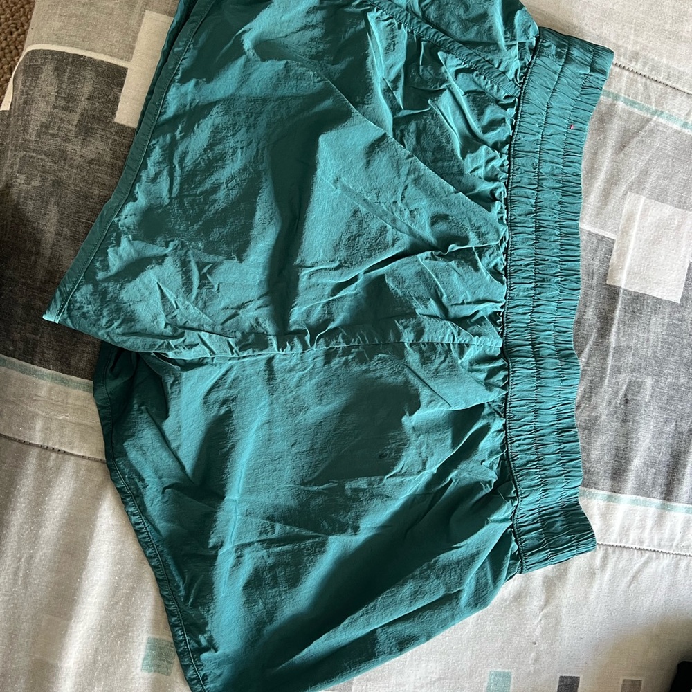 Teal Elastic Waist Shorts